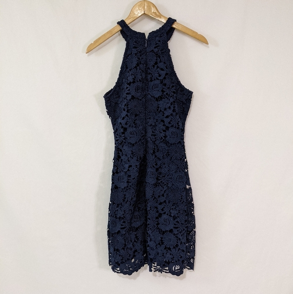 Lulu's Love Poem Blue Guipure Lace Mini Dress - Picture 4 of 12
